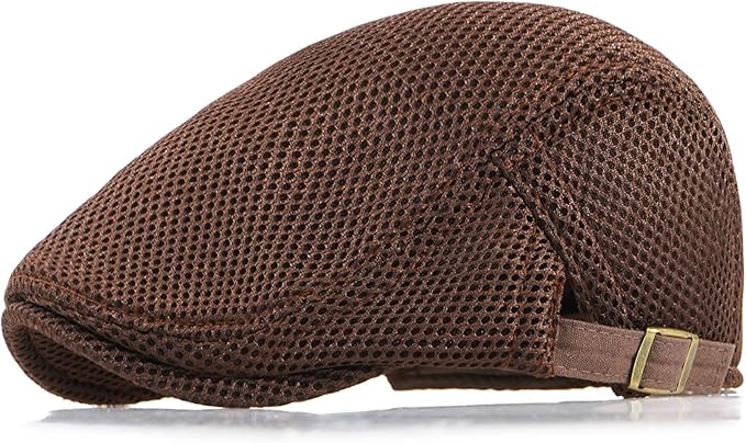 Men's Breathable Mesh Newsboy Cap - Adjustable Summer Beret, Ivy Style Driving & Hunting Hat