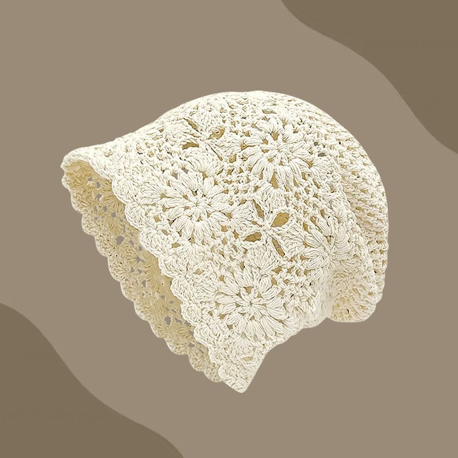 Women's Cotton Crochet Slouchy Beanie - Handmade Knit Skull Cap, Lightweight Breathable Summer Hat for Casual & Boho Style