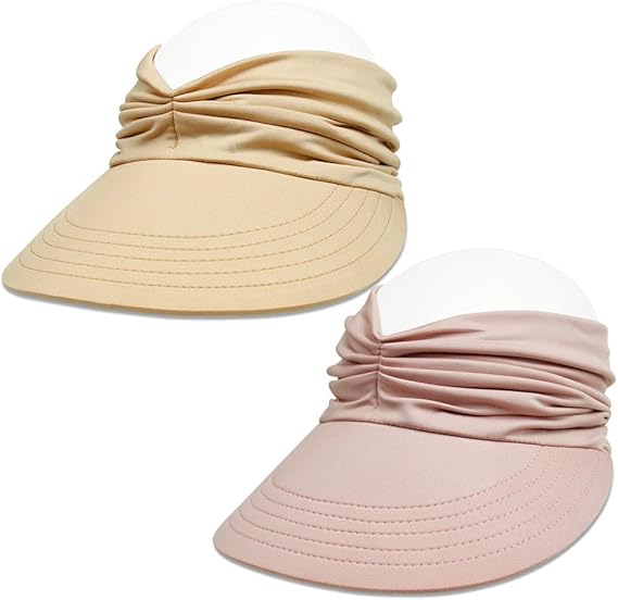 Women's Wide Brim Sun Visor Hat - UPF 50+ UV Protection Sports Cap for Beach, Golf & Hiking, Breathable Mesh Summer Sun Hat