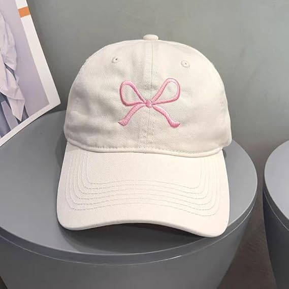 Y2K Bow-Tie Trucker Hat - Adjustable Baseball Cap for Women & Men, Sun Visor for Hiking & Travel