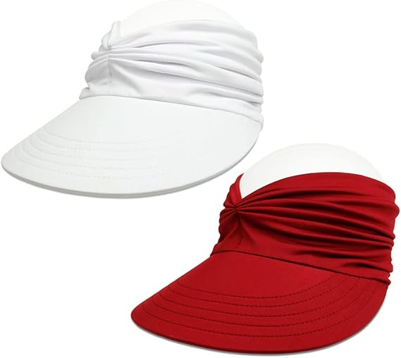 Women's Wide Brim Sun Visor Hat - UPF 50+ UV Protection Sports Cap for Beach, Golf & Hiking, Breathable Mesh Summer Sun Hat