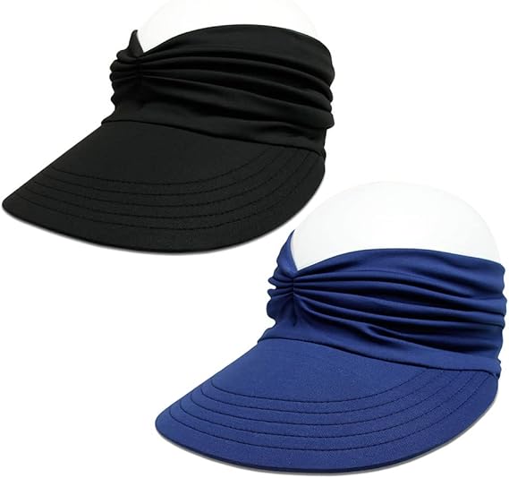 Women's Wide Brim Sun Visor Hat - UPF 50+ UV Protection Sports Cap for Beach, Golf & Hiking, Breathable Mesh Summer Sun Hat