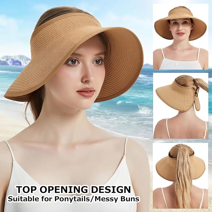 Women's Wide Brim Sun Visor Packable