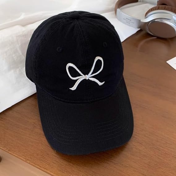 Y2K Bow-Tie Trucker Hat - Adjustable Baseball Cap for Women & Men, Sun Visor for Hiking & Travel