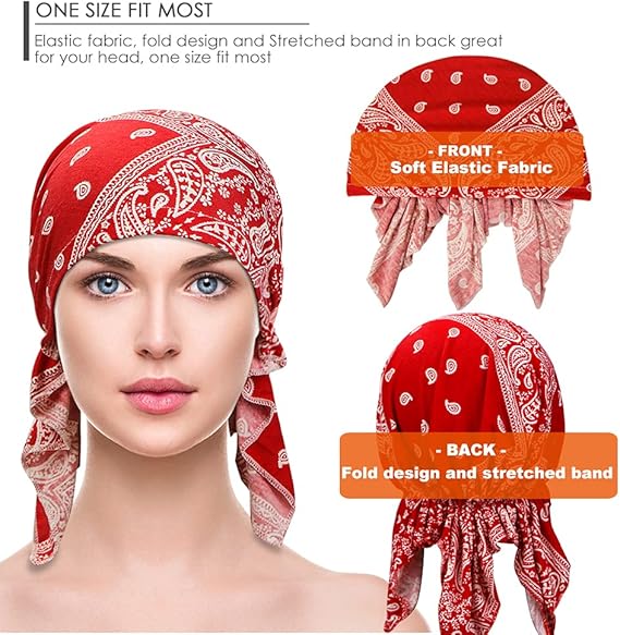 4 Pack Soft Chemo Turbans - Pre-Tied Headwraps for Hair Loss & Recovery