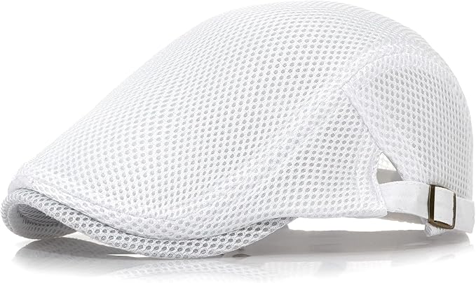 Men's Breathable Mesh Newsboy Cap - Adjustable Summer Beret, Ivy Style Driving & Hunting Hat