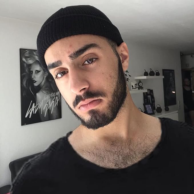 Unisex Wool Knit Beanie - Warm Short Cuff Fisherman Hat for Men & Women