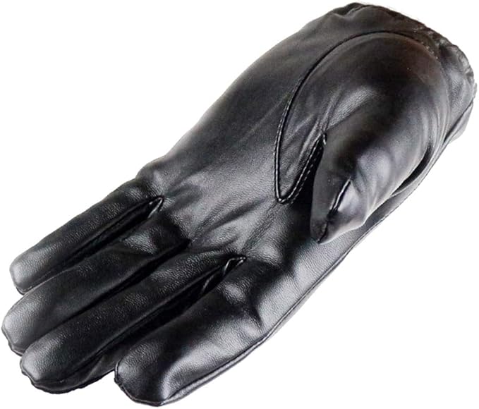 Men's Leather Touchscreen Gloves - Winter Driving Gloves with Thermal Lining, Warm Wrist Support