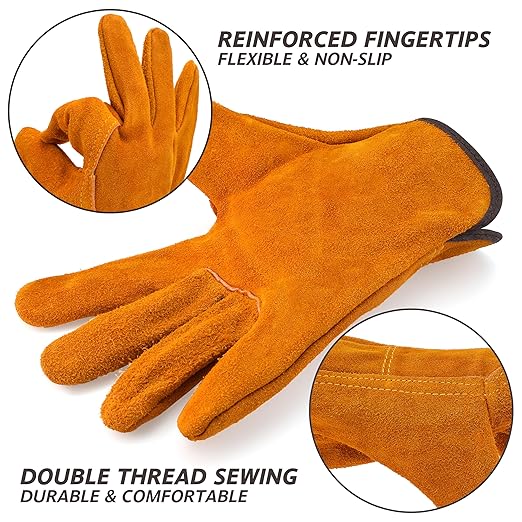 1 Pack Leather Gardening Gloves B