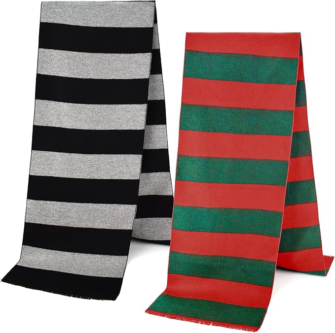 2-Pack Striped Scarf For Men And Women