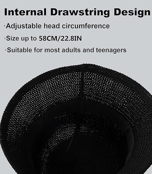 Women's Bamboo Bucket Hat - Breathable Mesh Sun Hat, Foldable & Packable Beach Hat for Travel, Summer Outdoor