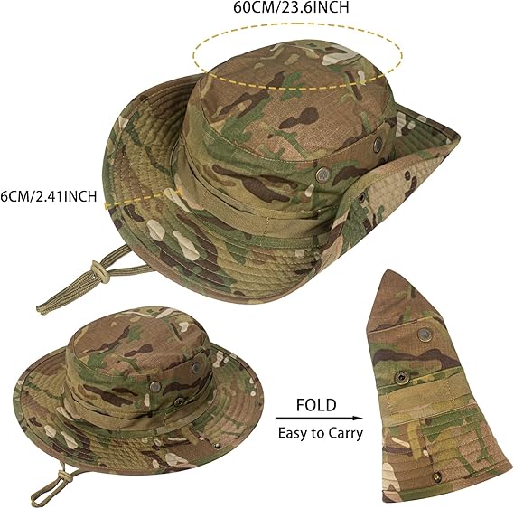 Men's & Women's UPF 50+ Sun Hat - Wide Brim Boonie Bucket Hat for UV Protection, Fishing, Hiking, Safari & Outdoor Activities