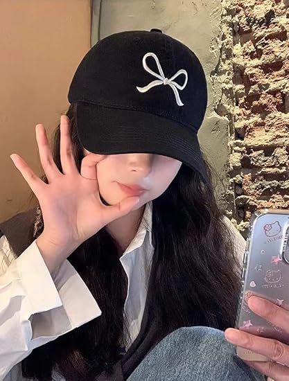 Y2K Bow-Tie Trucker Hat - Adjustable Baseball Cap for Women & Men, Sun Visor for Hiking & Travel