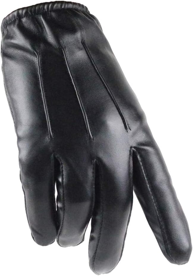 Men's Leather Touchscreen Gloves - Winter Driving Gloves with Thermal Lining, Warm Wrist Support