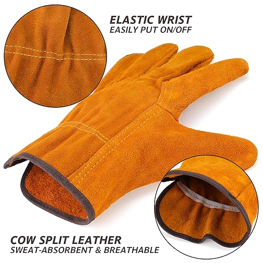 1 Pack Leather Gardening Gloves B