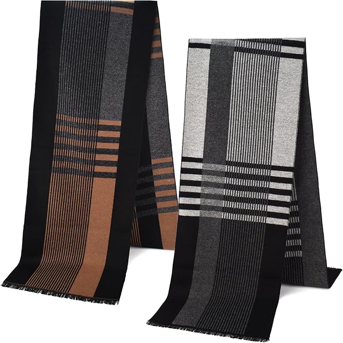 2-Pack Striped Scarf For Men And Women