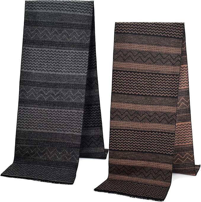 2-Pack Striped Scarf For Men And Women