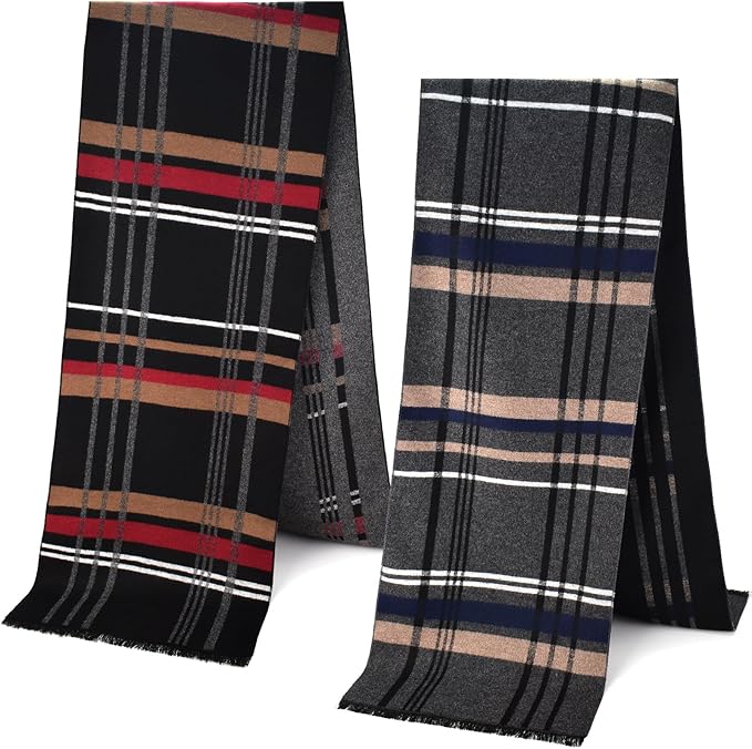 2-Pack Striped Scarf For Men And Women