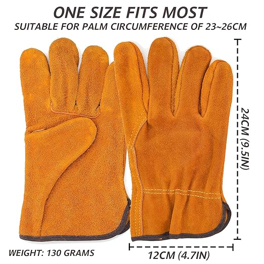 1 Pack Leather Gardening Gloves B