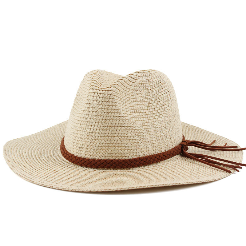 Women's UPF 80+ Wide Brim Sun Hat - Foldable Panama Straw Fedora for Summer, Beach & Travel, Lightweight Packable UV Protection Hat