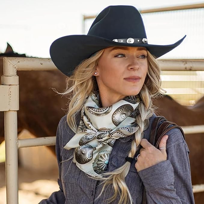 Women's Western Cowboy Hat - Studded Pinched Crown Fedora with Adjustable Buckle Belt, Wide Brim Sun Hat for Cowgirl, Rodeo, Country Music & Outdoor Fashion