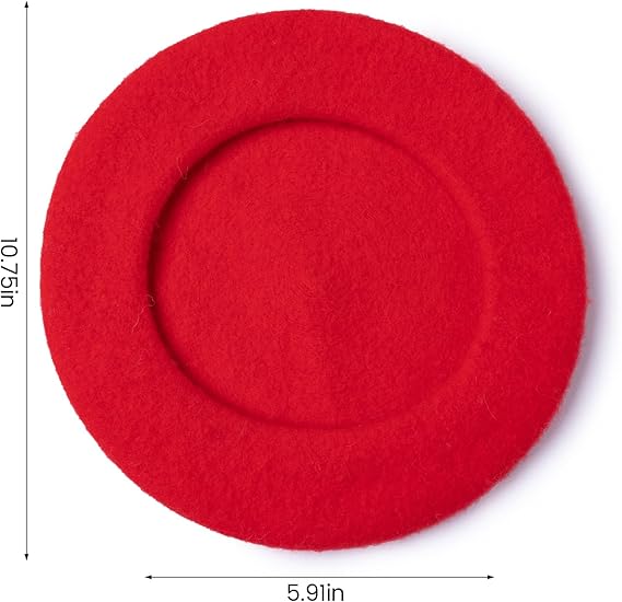 Classic Wool Beret - French Painter Hat for Women & Men, Winter Warm Unisex