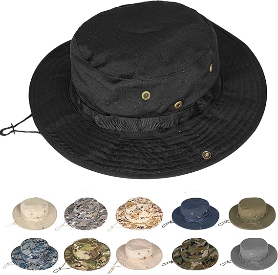 Men's & Women's UPF 50+ Sun Hat - Wide Brim Boonie Bucket Hat for UV Protection, Fishing, Hiking, Safari & Outdoor Activities