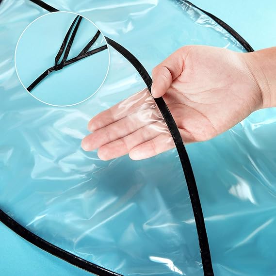 6 Pack Clear Plastic Rain Bonnets for Women - Waterproof Rain Hats with Visor, Reusable Hood Covers