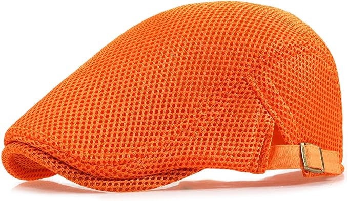Men's Breathable Mesh Newsboy Cap - Adjustable Summer Beret, Ivy Style Driving & Hunting Hat