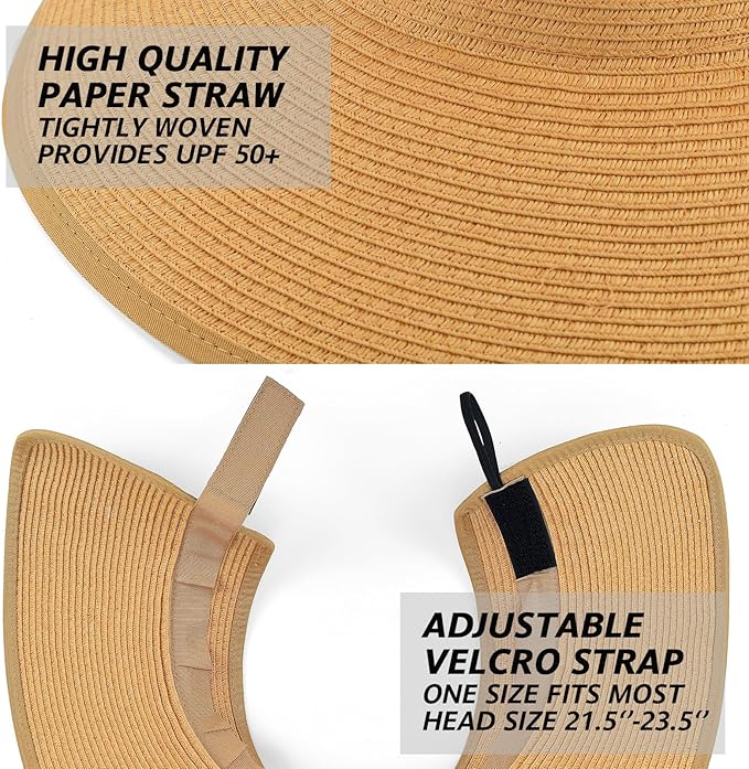 Women's Wide Brim Sun Visor Packable