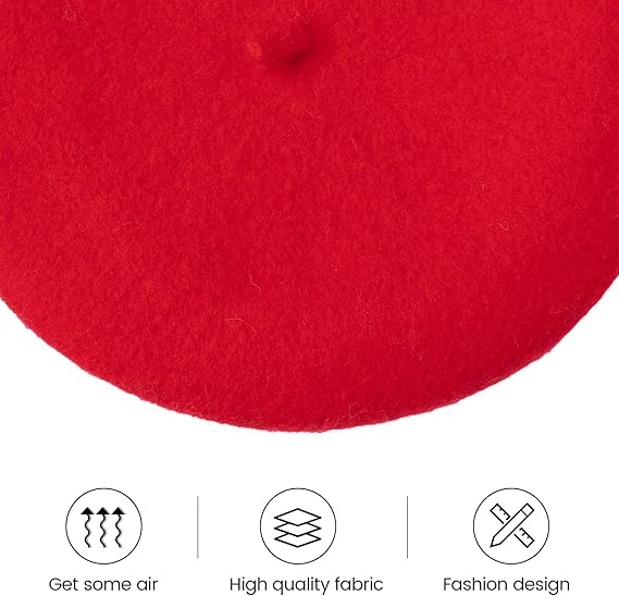 Classic Wool Beret - French Painter Hat for Women & Men, Winter Warm Unisex