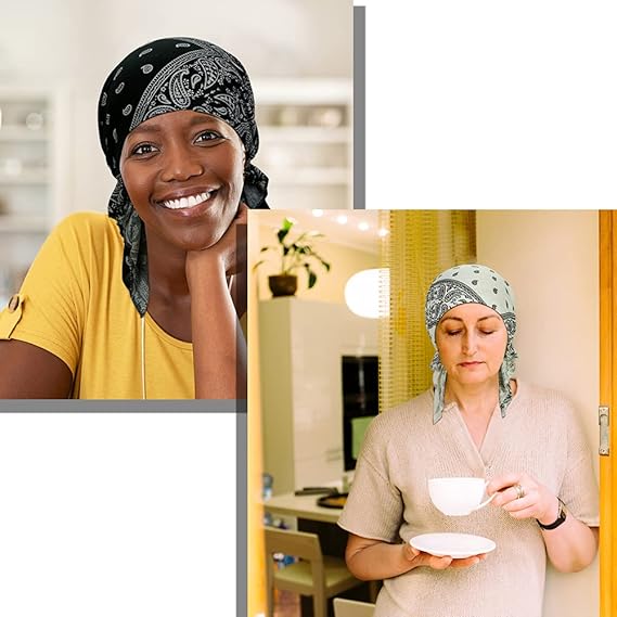4 Pack Soft Chemo Turbans - Pre-Tied Headwraps for Hair Loss & Recovery