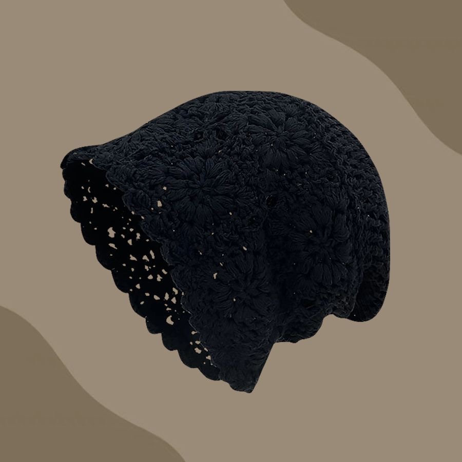 Women's Cotton Crochet Slouchy Beanie - Handmade Knit Skull Cap, Lightweight Breathable Summer Hat for Casual & Boho Style