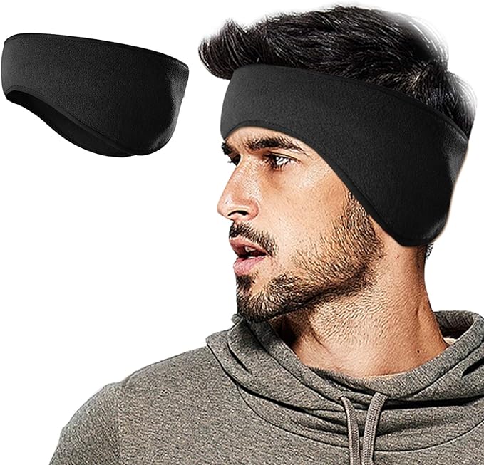 Unisex Fleece Ear Muffs Headband - Winter Windproof Ear Warmers for Men, Women & Kids, Thermal Sports Headband for Skiing, Running & Cycling