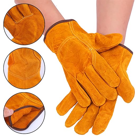 1 Pack Leather Gardening Gloves B