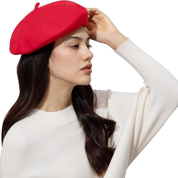 Classic Wool Beret - French Painter Hat for Women & Men, Winter Warm Unisex