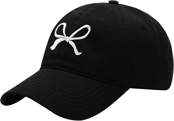 Y2K Bow-Tie Trucker Hat - Adjustable Baseball Cap for Women & Men, Sun Visor for Hiking & Travel