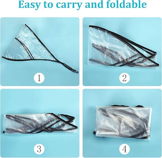 6 Pack Clear Plastic Rain Bonnets for Women - Waterproof Rain Hats with Visor, Reusable Hood Covers