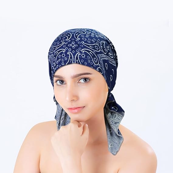 4 Pack Soft Chemo Turbans - Pre-Tied Headwraps for Hair Loss & Recovery
