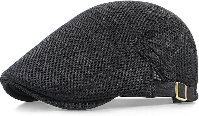 Men's Breathable Mesh Newsboy Cap - Adjustable Summer Beret, Ivy Style Driving & Hunting Hat