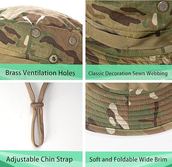 Men's & Women's UPF 50+ Sun Hat - Wide Brim Boonie Bucket Hat for UV Protection, Fishing, Hiking, Safari & Outdoor Activities