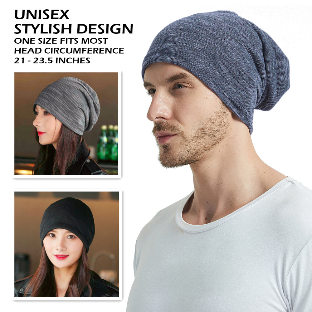 EINSKEY Slouchy Beanie Knit Hat 4-Pack Summer Beanie Skull Cap Black,Grey,Blue,Brown