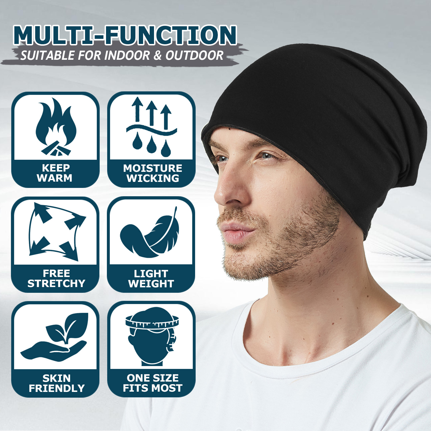 Slouchy Beanie Hat for Men/Women-EINSKEY
