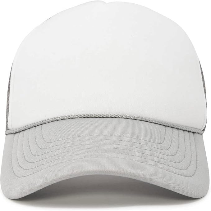 Two Tone Trucker Hat Summer Mesh Cap with Adjustable Snapback Strap