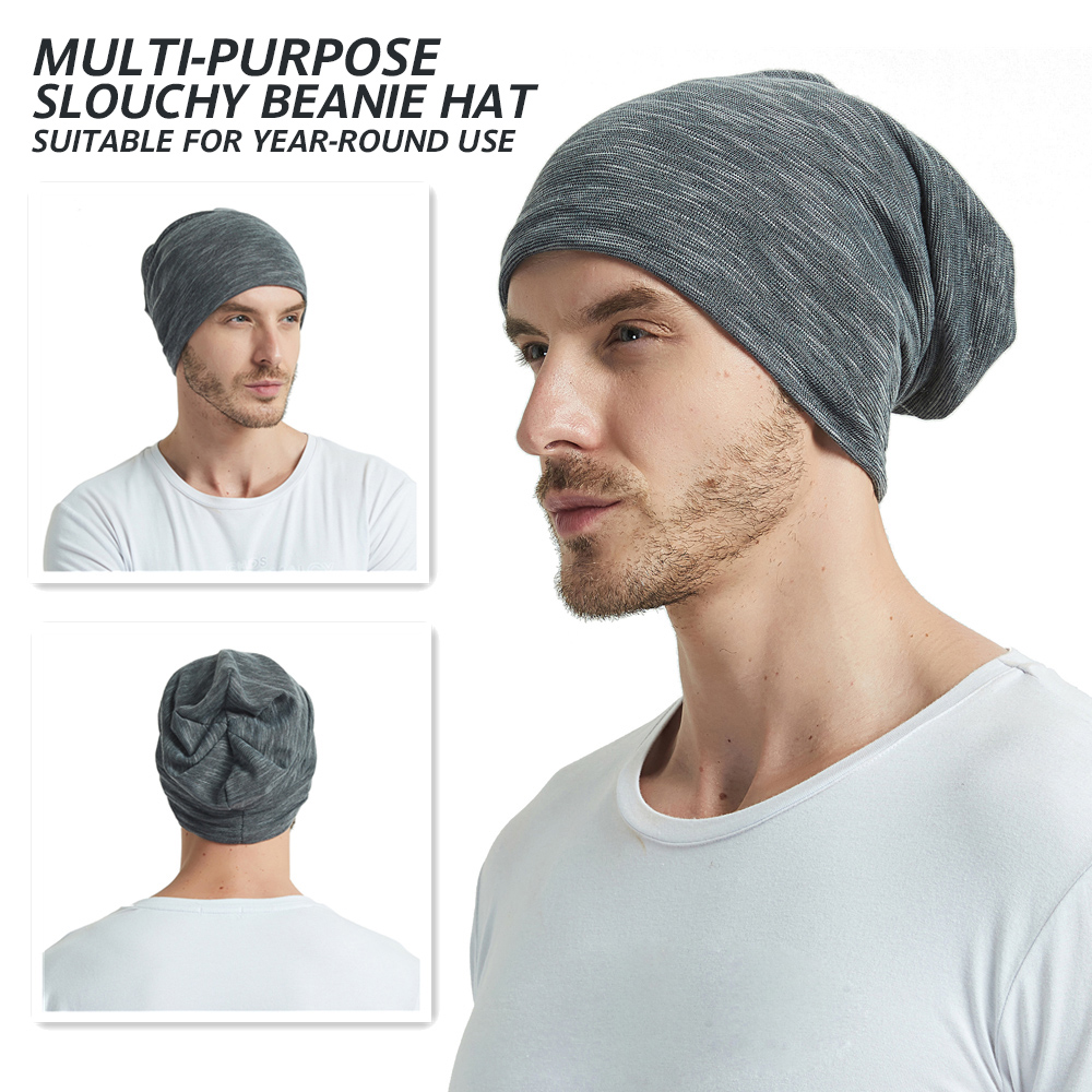 EINSKEY Slouchy Beanie Knit Hat 4-Pack Summer Beanie Skull Cap Black,Grey,Blue,Brown