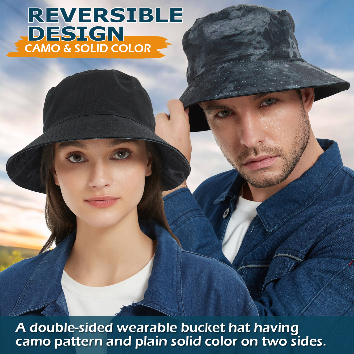 Reversible Bucket Hat for Men/Women