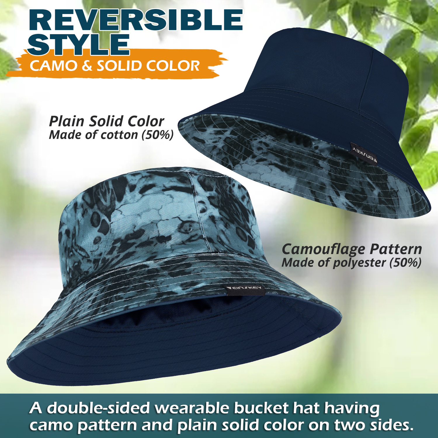 Reversible Bucket Hat for Men/Women