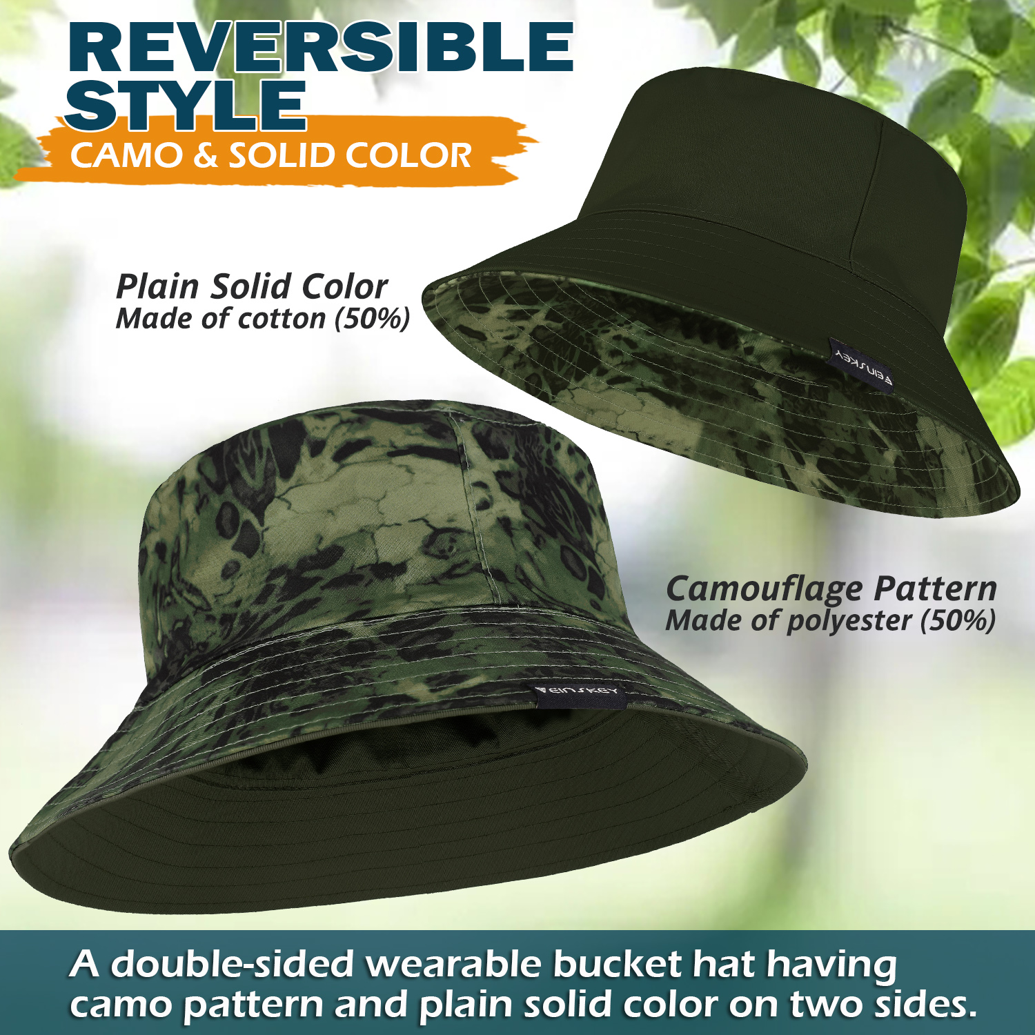 Reversible Bucket Hat for Men/Women