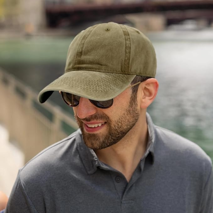 Men Women Baseball Cap-Low Profile Adjustable Washed Cotton Golf Dad Hat