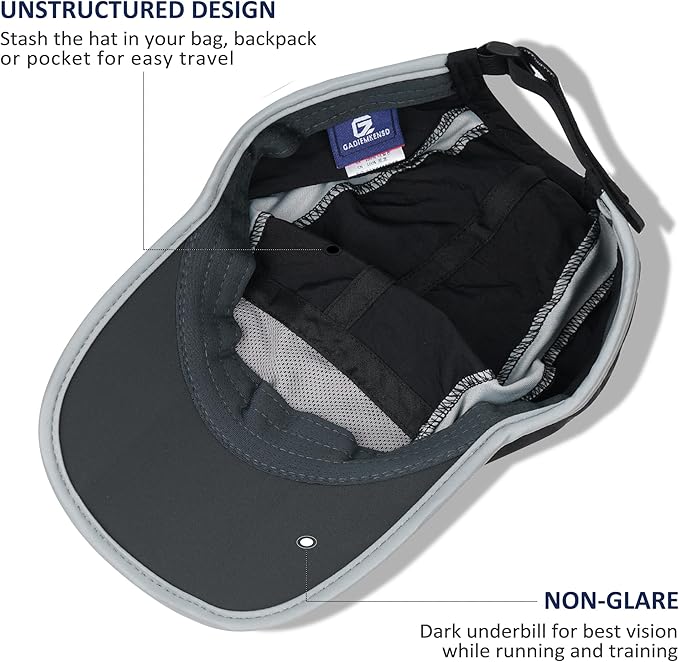 Reflective Folding Outdoor Hat Unstructured Design UPF 50+ Sun Protection Sport Hats for Womens and Mens